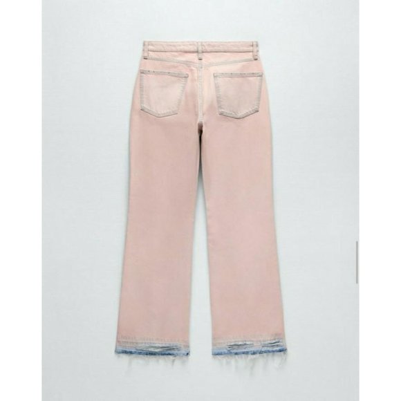 (🌹5/$25 🌹) Zara BOOTCUT OMBRE ACID PINK JEANS (nwot) Size 0 - Picture 5 of 5
